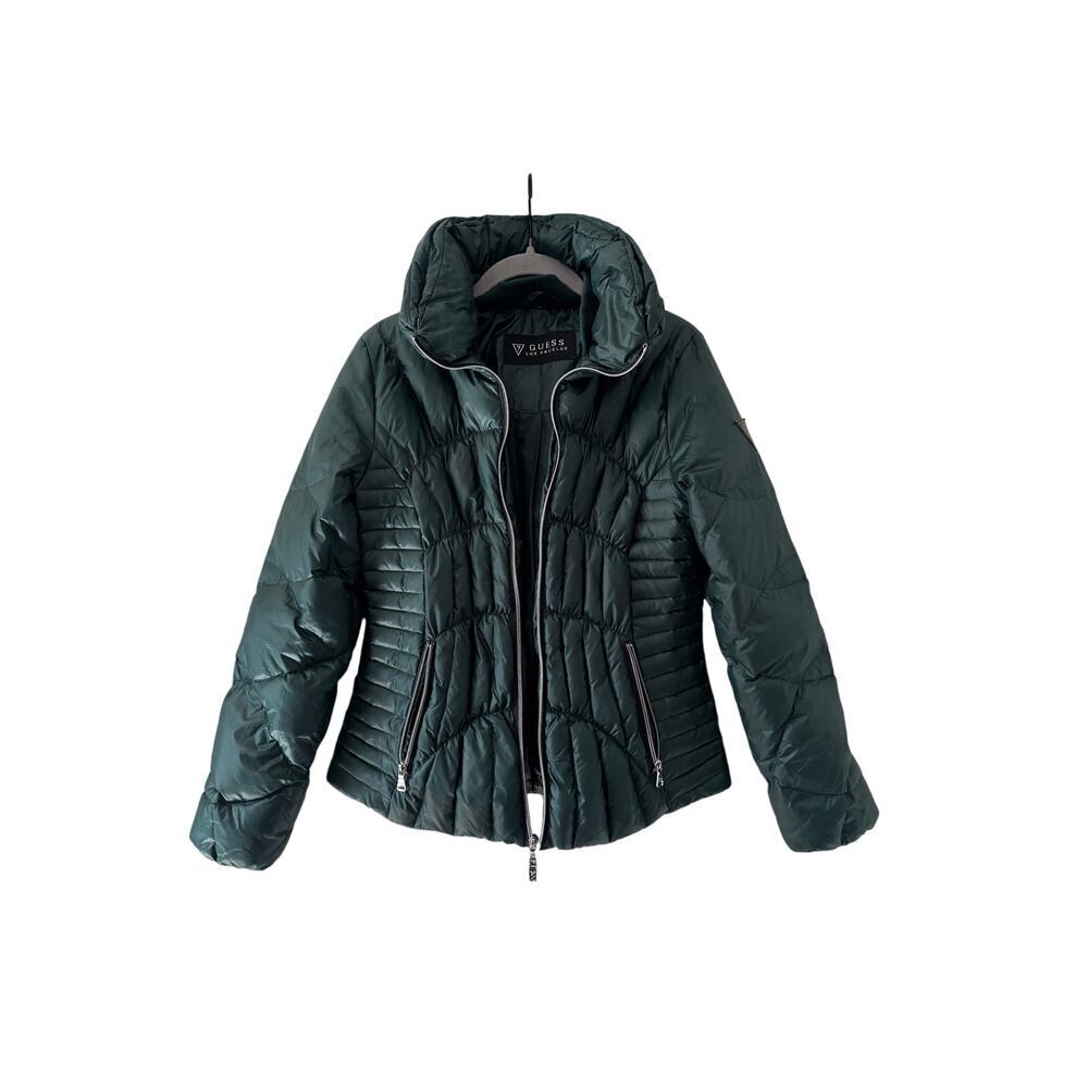 Guess Women’s Green Quilted Puffer Jacket Size M - Picture 2 of 12